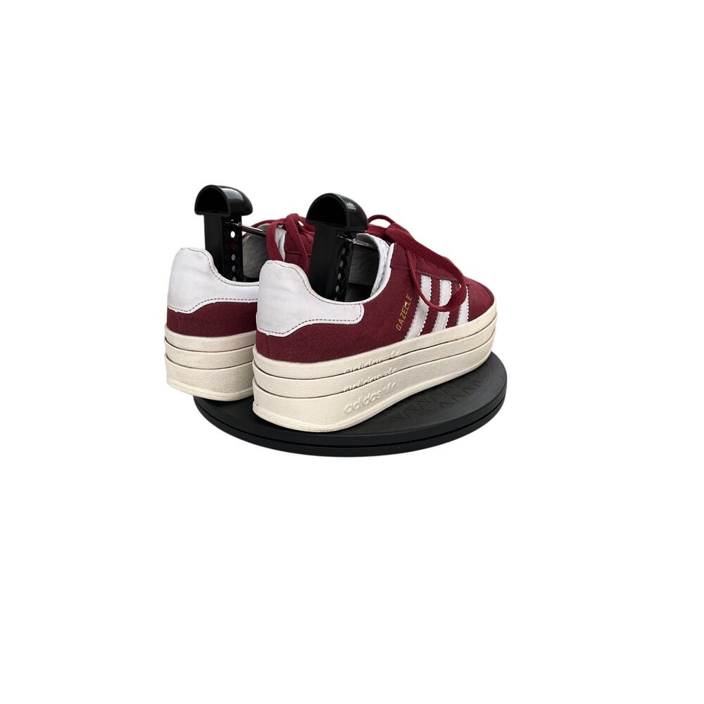 Womens adidas Gazelle Bold Shadow Red Platform Sneakers Size 7.5 Burgundy White - Picture 4 of 6